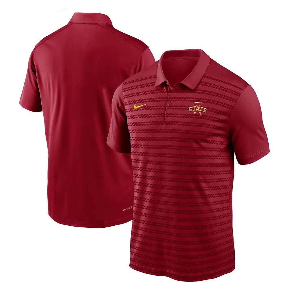 Polo de performance Nike Cardinal Iowa State Cyclones 2024 Sideline Victory Coaches pour homme