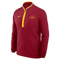 Men's Nike Cardinal Iowa State Cyclones Coaches Courtside Basketball Victory Performance Quarter-Zip Top