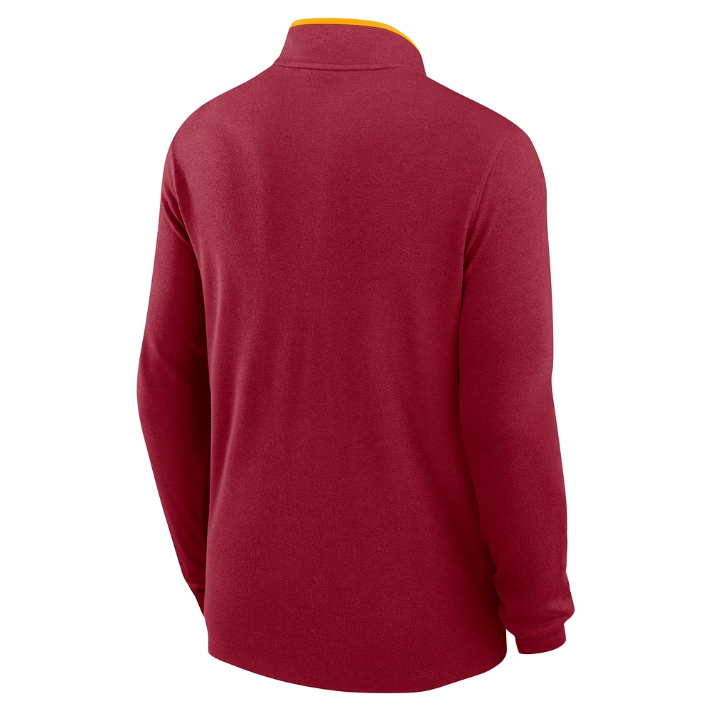 Men's Nike Cardinal Iowa State Cyclones Coaches Courtside Basketball Victory Performance Quarter-Zip Top