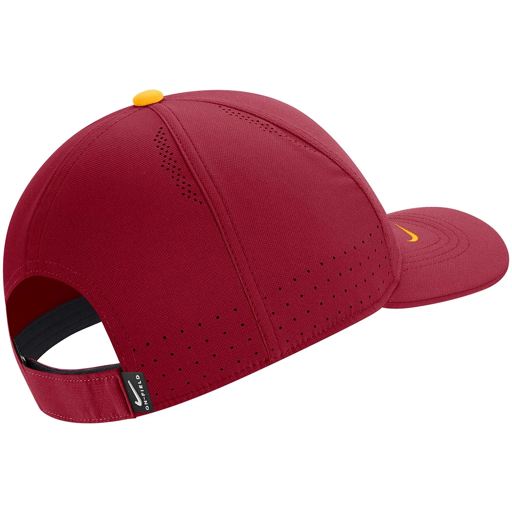 Nike Crimson Iowa State Cyclones 2023 Sideline Legacy91 Performance Casquette réglable pour homme