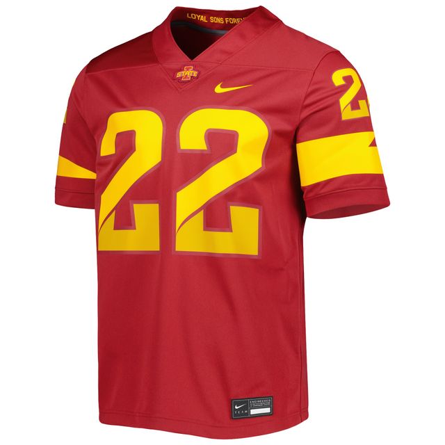 Maillot de football intouchable Nike #22 Cardinal Iowa State Cyclones pour homme