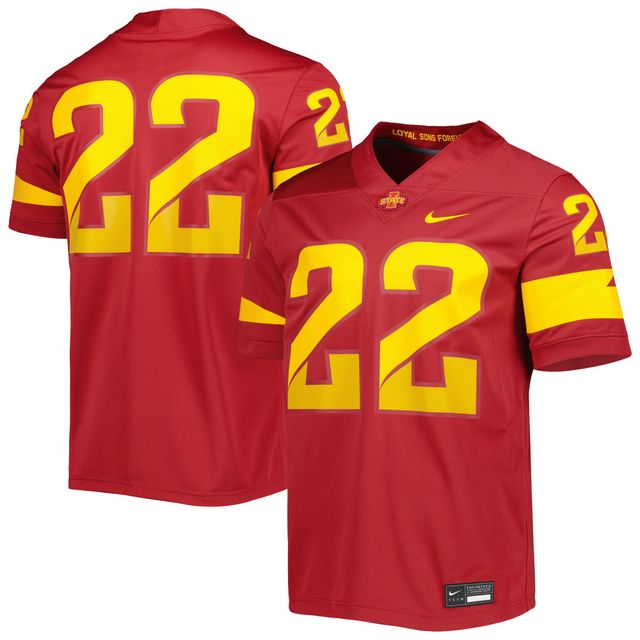 Maillot de football intouchable Nike #22 Cardinal Iowa State Cyclones pour homme