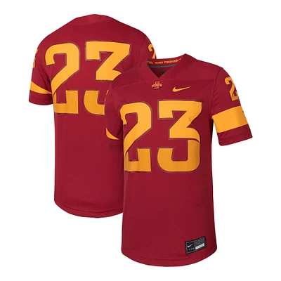 Maillot de football réplique intouchable Nike #23 Cardinal Iowa State Cyclones pour homme