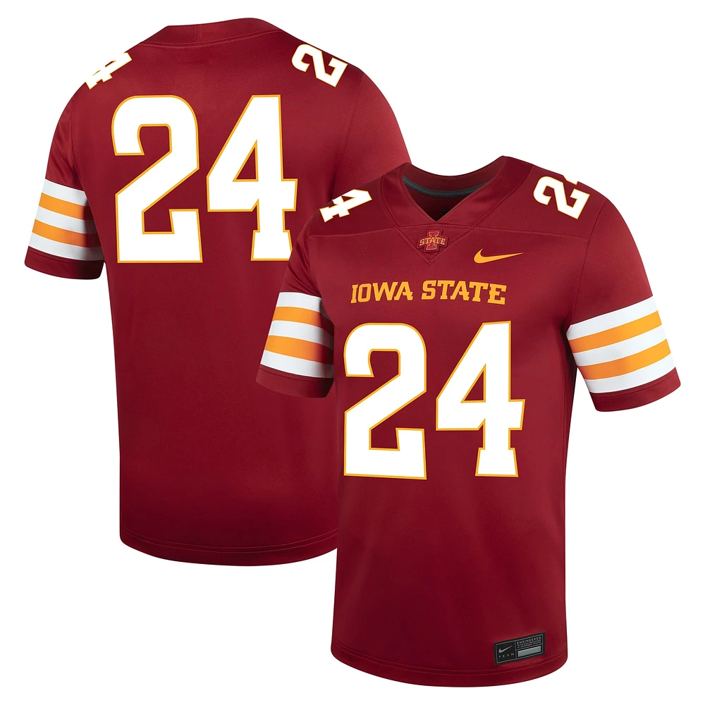 Maillot de football Nike #24 Cardinal Iowa State Cyclones Untouchable pour homme