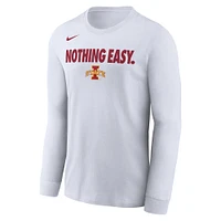 Men's Nike White Iowa State Cyclones 2025 On-Court Bench Long Sleeve T-Shirt