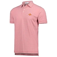 Men's Peter Millar Cardinal Iowa State Cyclones Jubilee Stripe Performance Polo