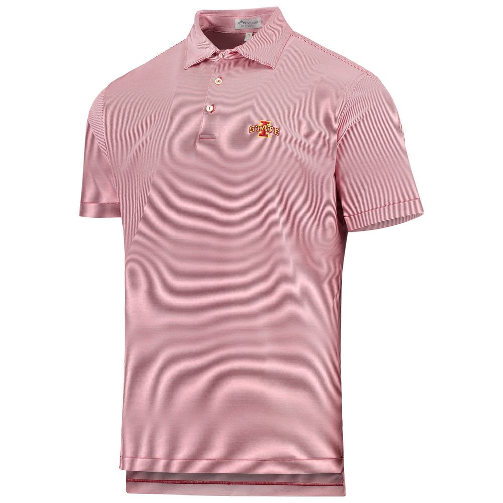 Men's Peter Millar Cardinal Iowa State Cyclones Jubilee Stripe Polo