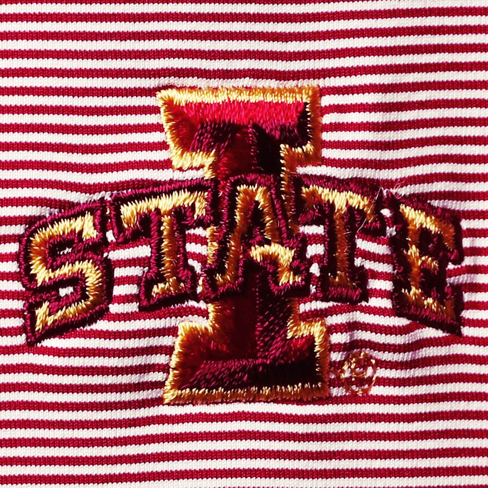 Men's Peter Millar Cardinal Iowa State Cyclones Jubilee Stripe Polo