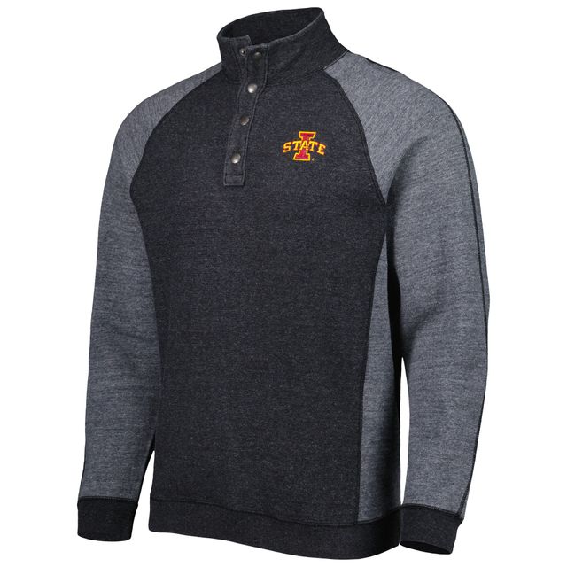 Tommy Bahama Homme Noir Iowa State Cyclones Sport Scrimmage Snap Mock Neck Raglan Button-Up Jacket