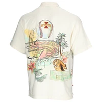 Men's Tommy Bahama Cream Iowa State Cyclones Paradise Fly Ball Camp Button-Up Shirt