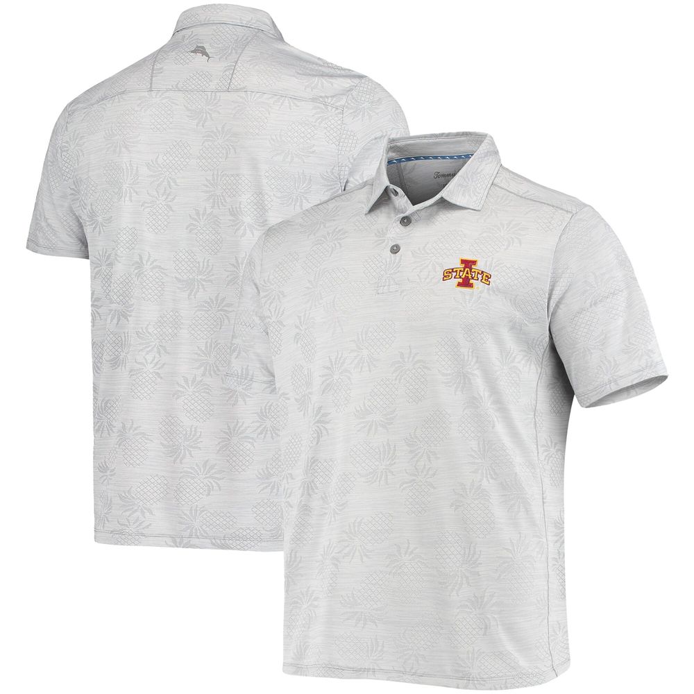 Men's Tommy Bahama Gray Iowa State Cyclones Pineapple Palm Coast IslandZone Polo