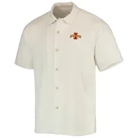 Chemise boutonnée Tommy Bahama pour hommes, Iowa State Cyclones Tropic Isles Camp, blanche