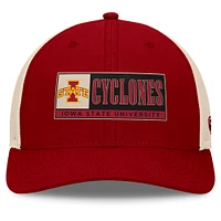 Casquette réglable Top of the World Cardinal/Natural Iowa State Cyclones Bennett Trucker pour hommes