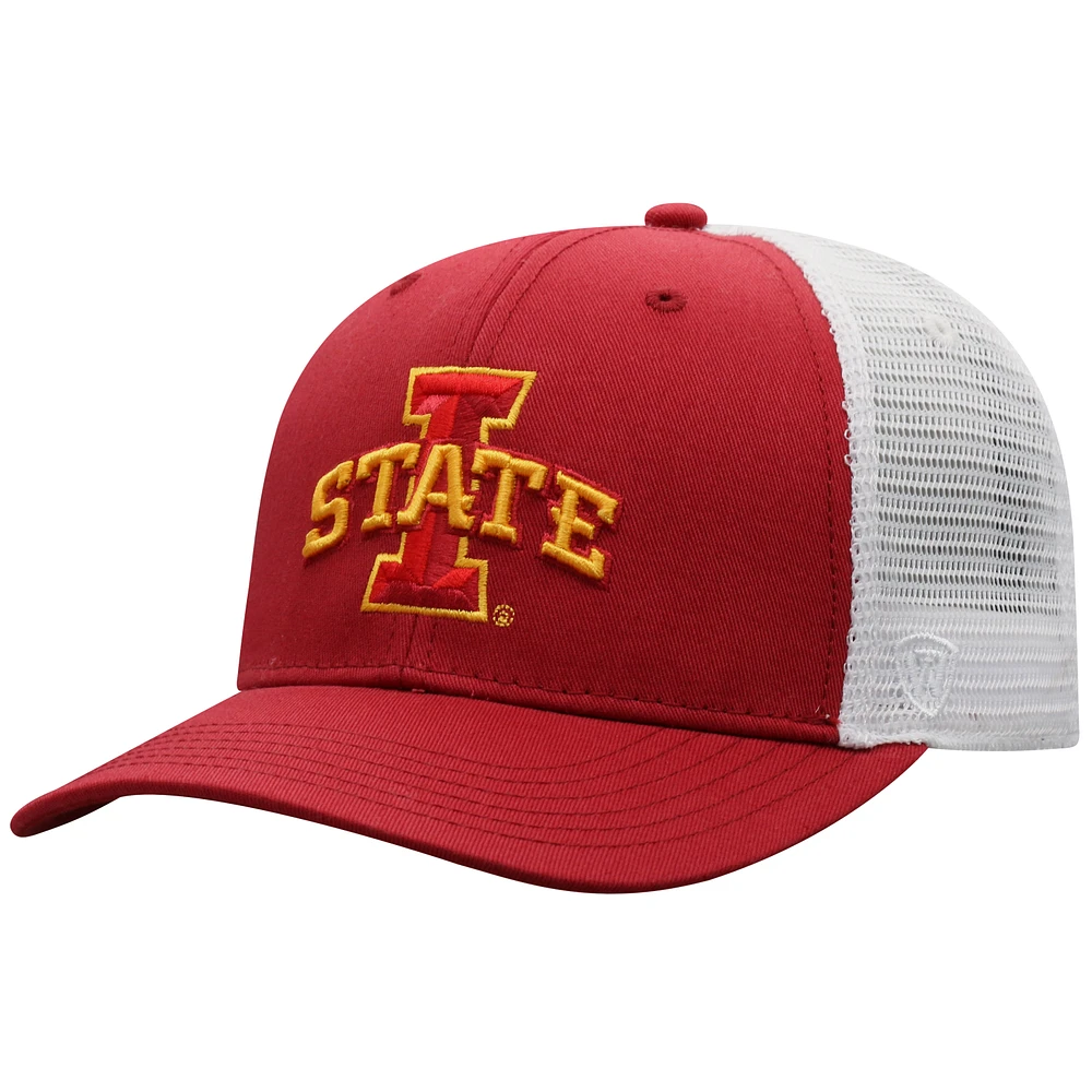 Men's Top of the World Cardinal/White Iowa State Cyclones Trucker Snapback Hat