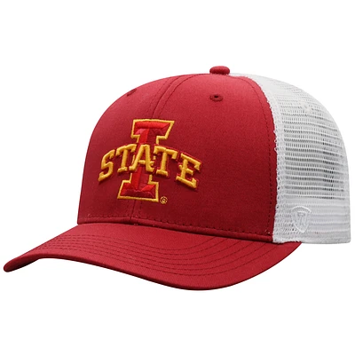 Casquette de camionneur Top of the World Cardinal/blanc Iowa State Cyclones pour hommes