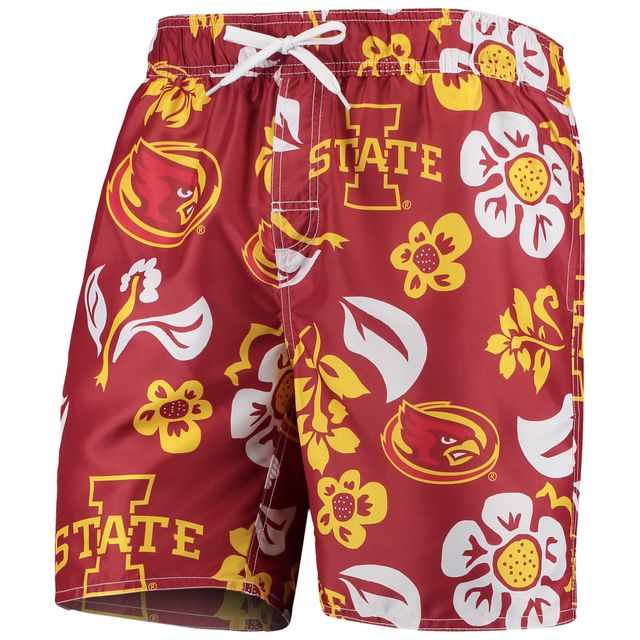 Maillot de bain Wes & Willy Cardinal Iowa State Cyclones Floral Volley pour hommes