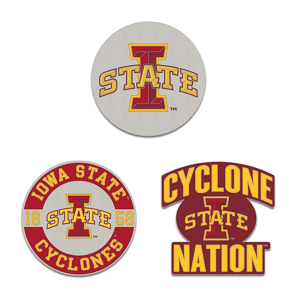 Ensemble de pin de collection WinCraft Iowa State Cyclones en trois pièces