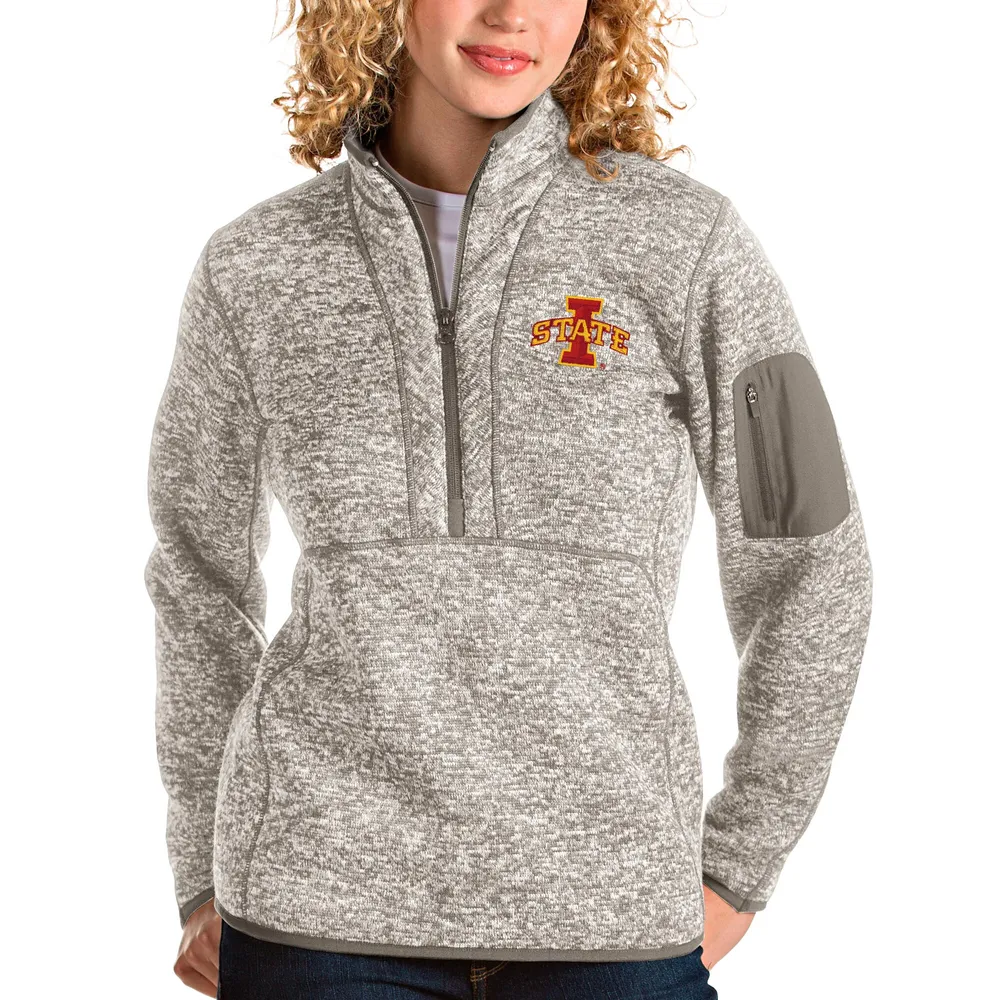 Lids Houston Astros Antigua Women's Brushed Metallic Epic Half-Zip Pullover  Top - Heather Charcoal