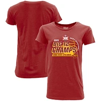 T-Shirt bleu pour femmes, 84 Cardinal Iowa State Cyclones 2024 Big 12, tournoi de conférence basket-ball masculin, Champions du vestiaire