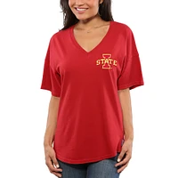 T-shirt surdimensionné en jersey Cardinal Iowa State Cyclones Spirit pour femmes