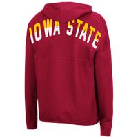 Women's Colosseum Cardinal Iowa State Cyclones 2-Hit Full-Zip Hoodie