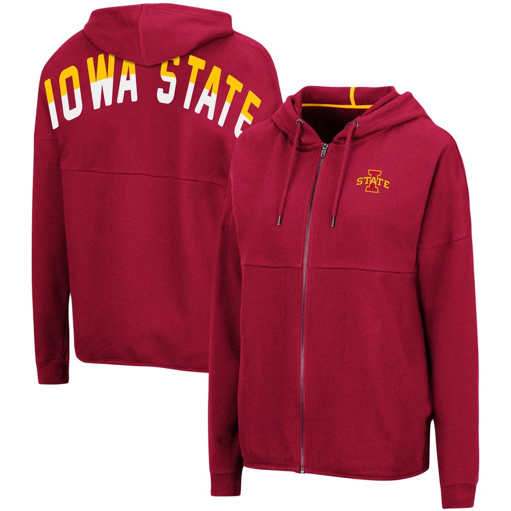 Women's Colosseum Cardinal Iowa State Cyclones 2-Hit Full-Zip Hoodie