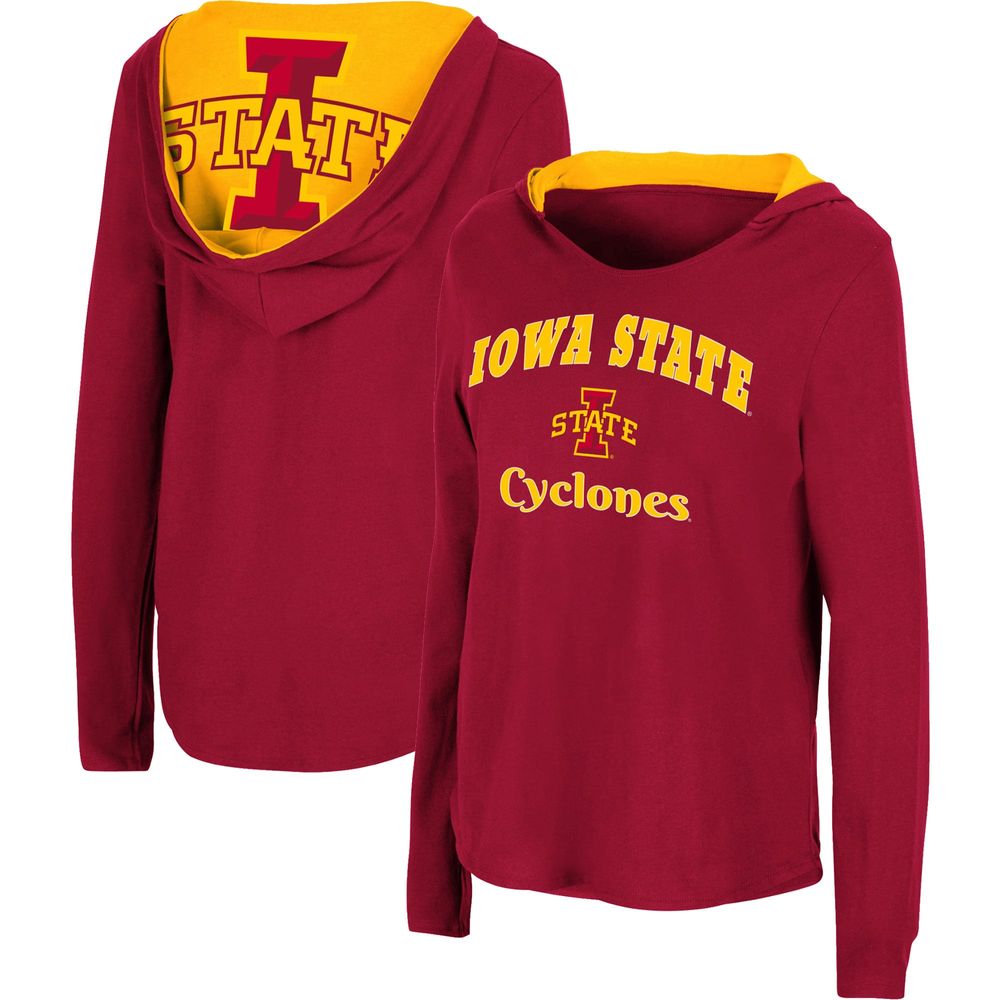 Women's Colosseum Cardinal Iowa State Cyclones Catalina Hoodie Long Sleeve T-Shirt