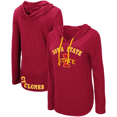 Women's Colosseum Cardinal Iowa State Cyclones My Lover Lightweight Hooded Long Sleeve T-Shirt