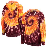 Women's Colosseum Cardinal Iowa State Cyclones Slow Ride Spiral Tie-Dye Oversized Pullover Hoodie