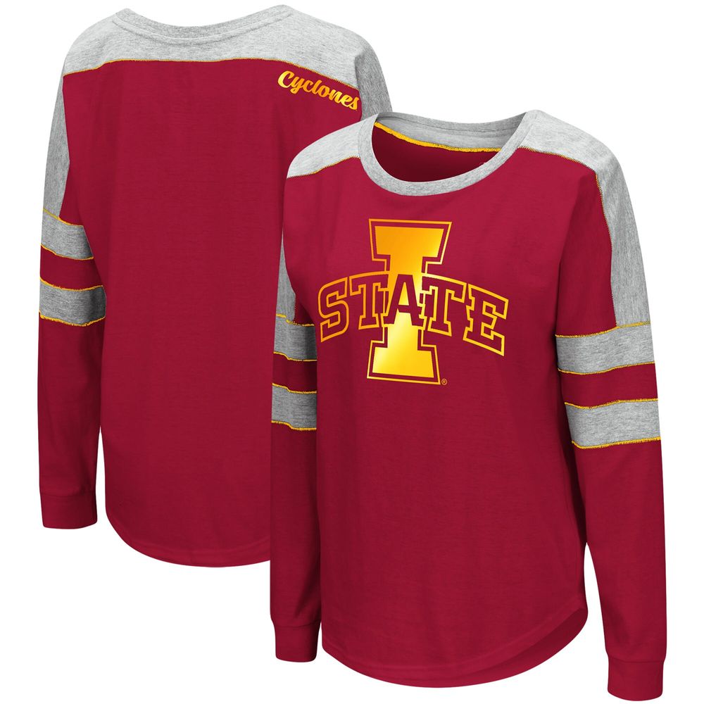 Women's Colosseum Crimson Iowa State Cyclones Trey Dolman Long Sleeve T-Shirt