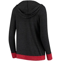 Women's Colosseum Heather Charcoal Iowa State Cyclones Steeplechase Open Hooded Lightweight Cardigan