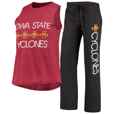 Iowa State Cyclones Concepts Sport Women's Team Tank Top & Pants Sleep Set - Cardinal/Black
