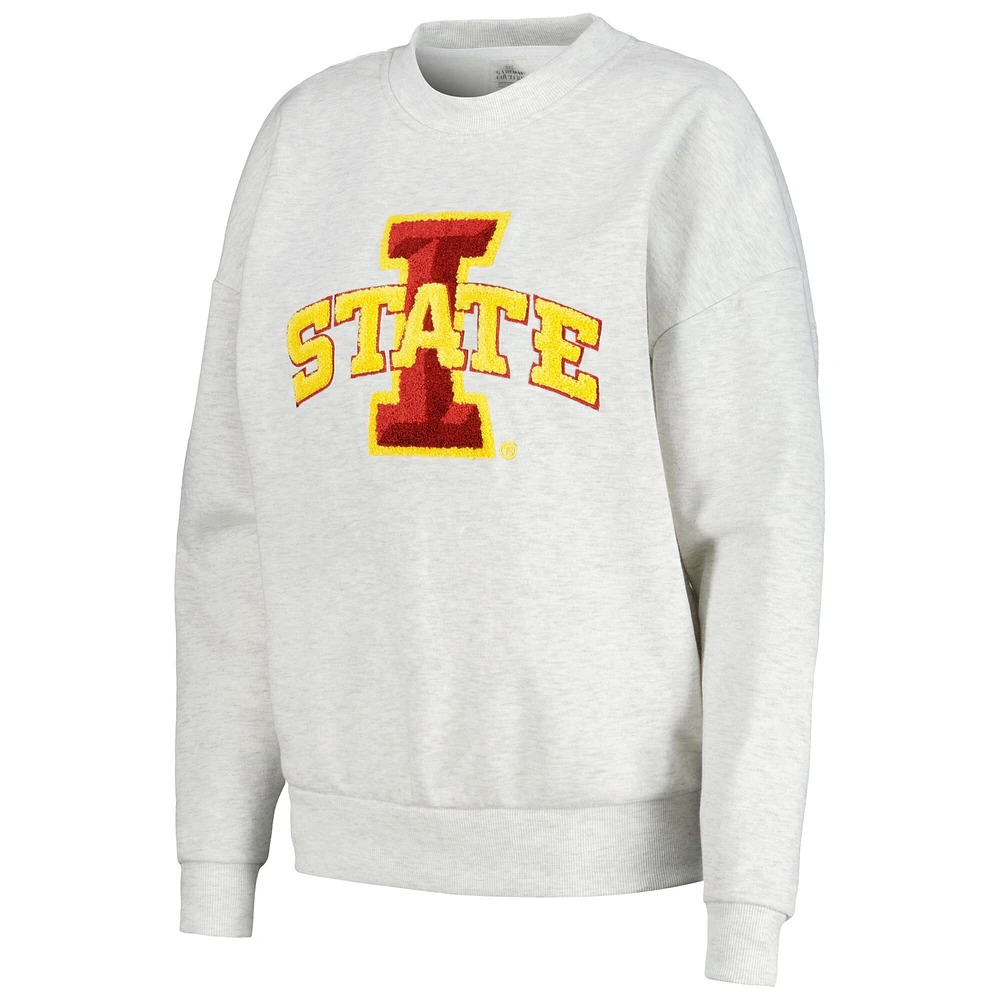 Ensemble de nuit pour femme Gameday Couture Ash Iowa State Cyclones Team Effort avec sweat-shirt et short