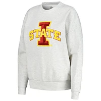 Ensemble de nuit pour femme Gameday Couture Ash Iowa State Cyclones Team Effort avec sweat-shirt et short