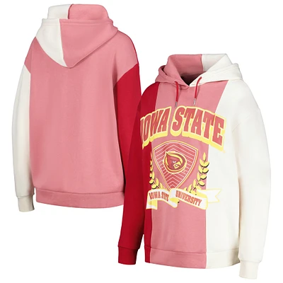 Sweat à capuche color block Gameday Couture Cardinal Iowa State Cyclones Hall of Fame pour femmes