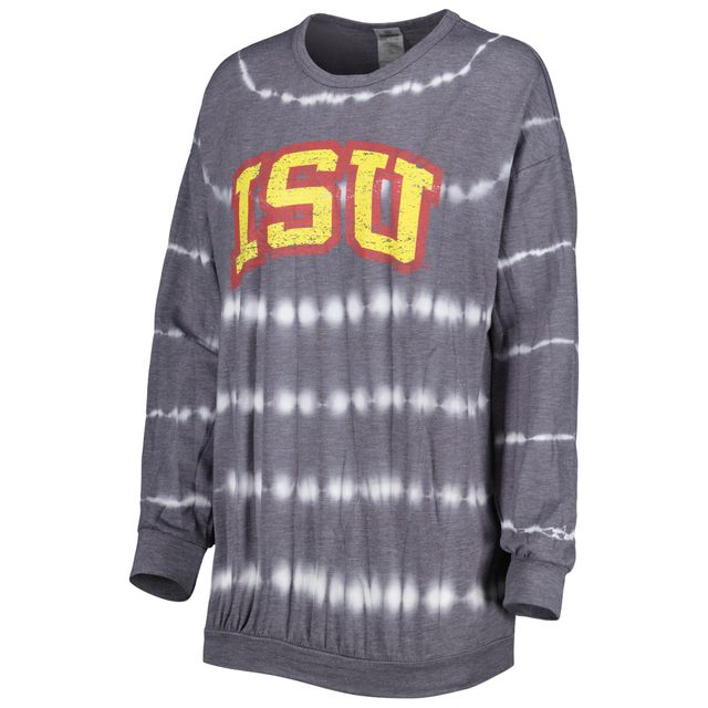 Gameday Couture Gris Iowa State Cyclones All About Stripes Tri-Blend T-shirt à manches longues et short pour femme