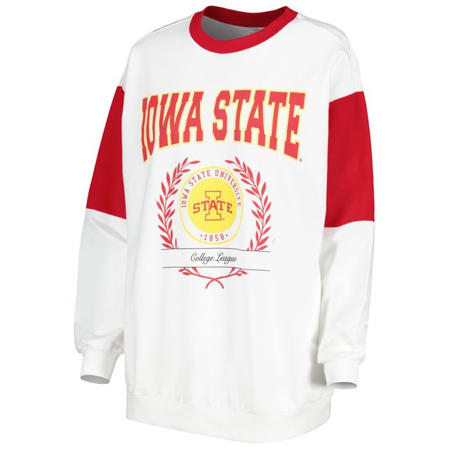 Sweat A capuche Gameday Couture pour femme Blanc Iowa State Cyclones It's Vibe Dolman