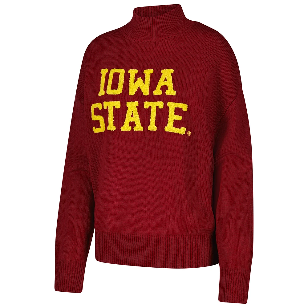 Women's Gameday Social  Cardinal Iowa State Cyclones Oversized Varsity Sweater