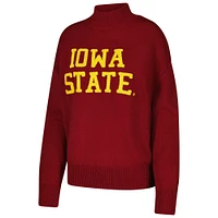 Women's Gameday Social  Cardinal Iowa State Cyclones Oversized Varsity Sweater