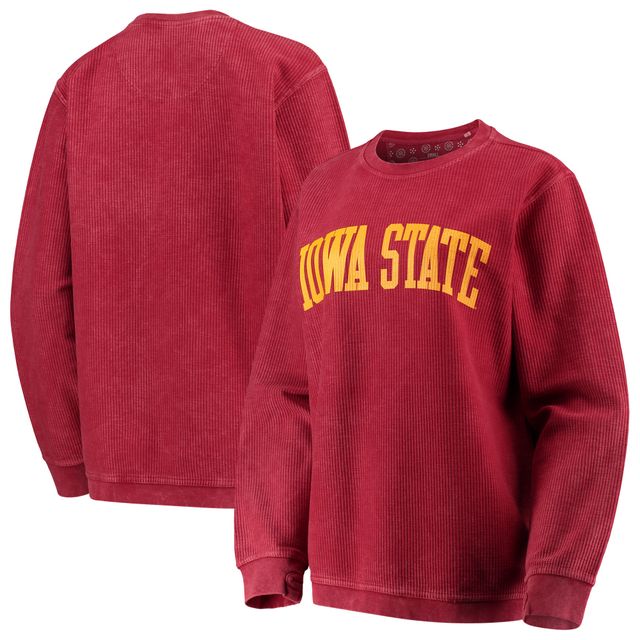 Sweat-shirt Pressbox Cardinal Iowa State Cyclones Comfy Cord Vintage Wash Basic Arch pour femme
