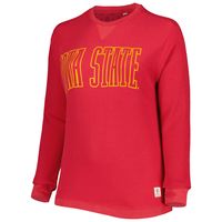 Women's Pressbox Cardinal Iowa State Cyclones Surf Plus Southlawn Waffle-Knit Thermal Tri-Blend Long Sleeve T-Shirt