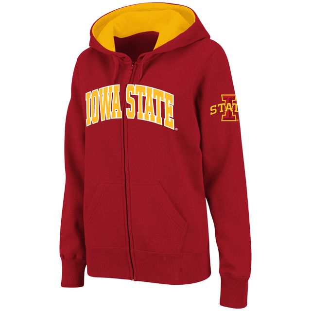 Sweat à capuche entièrement zippé Stadium Athletic Cardinal Iowa State Cyclones pour femme