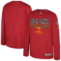 Youth Colosseum Heather Cardinal Iowa State Cyclones OHT Military Appreciation Oorah Long Sleeve T-Shirt