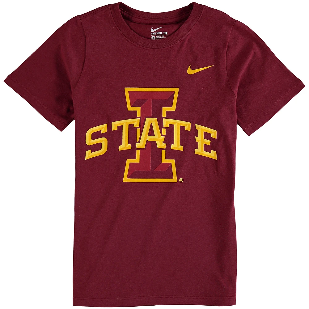 T-shirt à logo en coton Nike Cardinal Iowa State Cyclones pour enfant