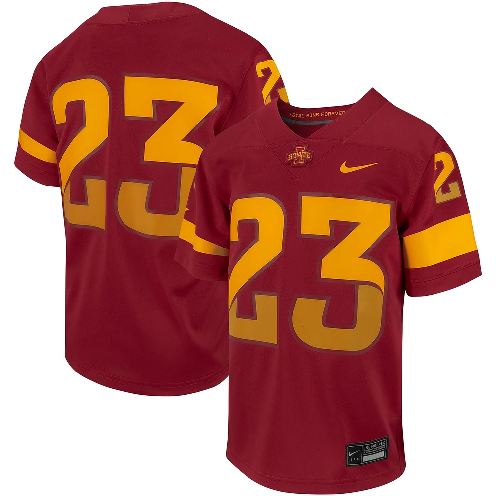 Maillot de jeu réplique intouchable Nike #23 Cardinal Iowa State Cyclones pour jeunes