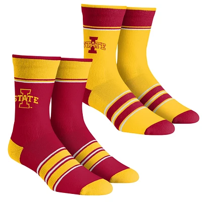Youth Rock Em Socks Iowa State Cyclones Multi-Stripe 2-Pack Team Crew Sock Set