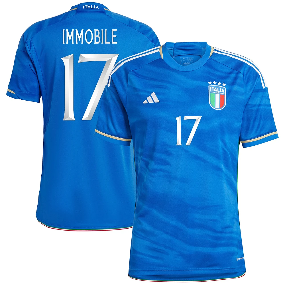 Men's adidas Ciro Immobile Blue Italy National Team 2023/24 Home - Replica Player Jersey