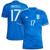 Men's adidas Ciro Immobile Blue Italy National Team 2023/24 Home - Replica Player Jersey