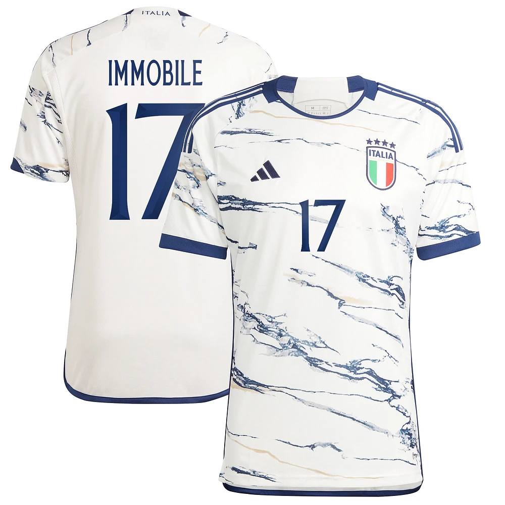 Homme adidas Ciro Immobile Blanc Italie Équipe Nationale 2023/24 Extérieur - Maillot Replica Player