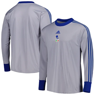 Maillot de gardien but icône football authentique l'équipe nationale d'Italie adidas gris pour homme